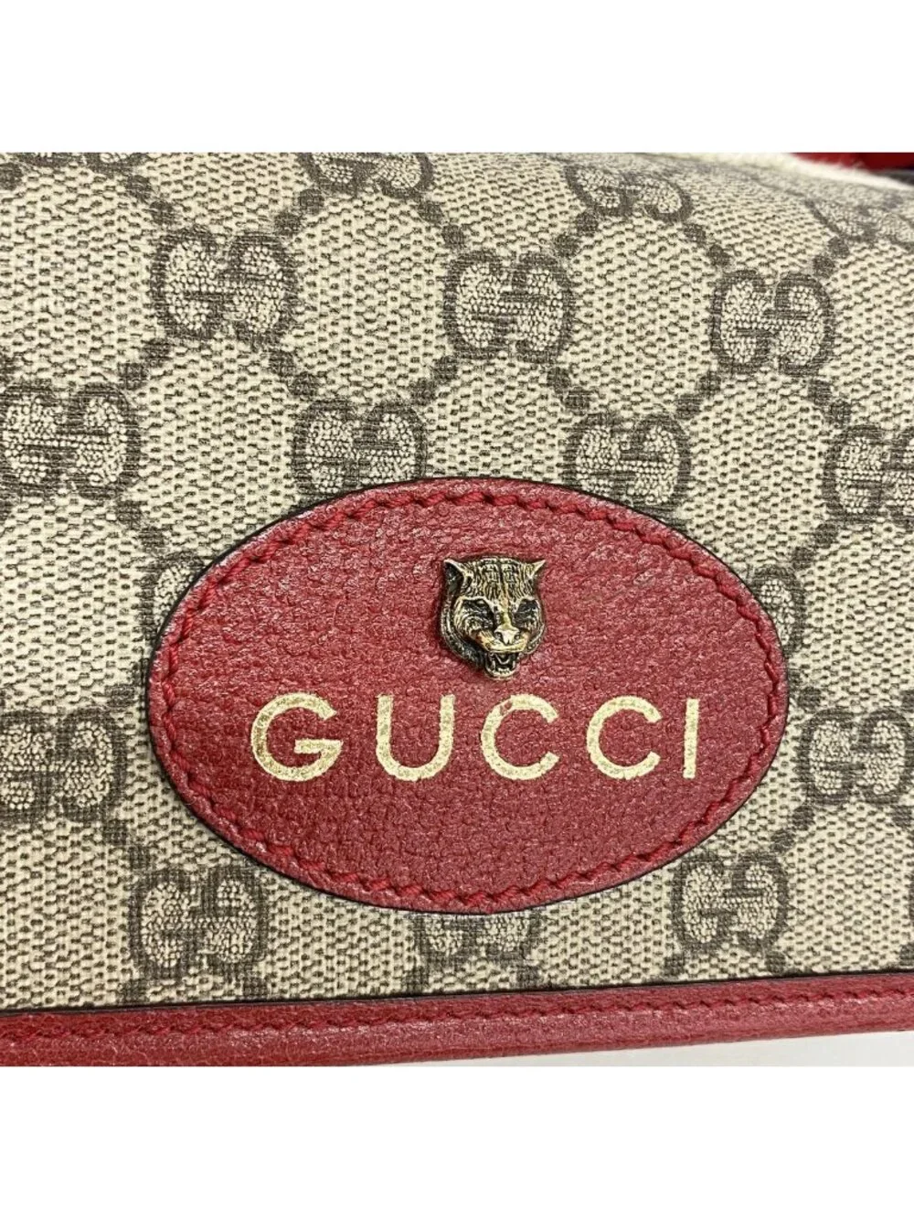 Gucci Waist Bag GG Supreme Neo Vintage Brown Bordeaux Gold